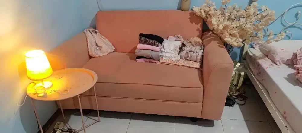 Sofa 2 dudukan warna peach