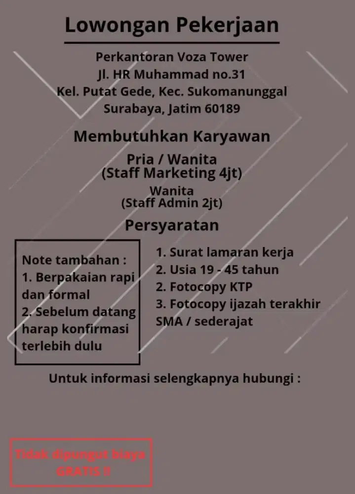 PREMIER VOZA TOWER SURABAYA