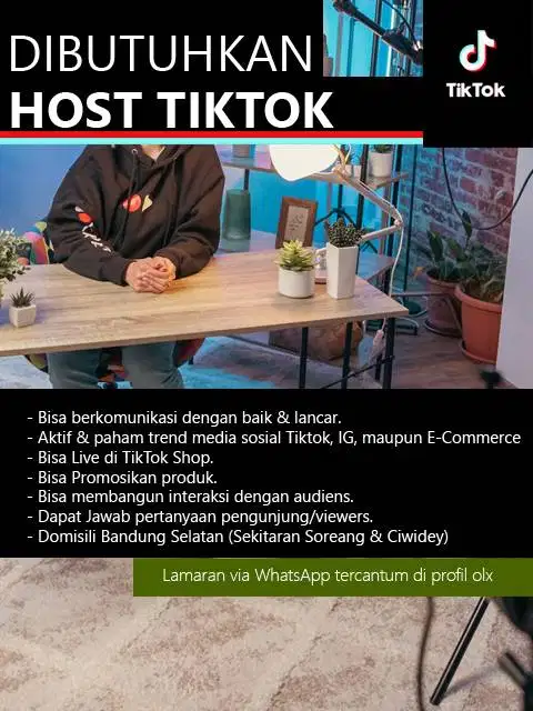 Dibutuhkan Host Tiktok Segera!