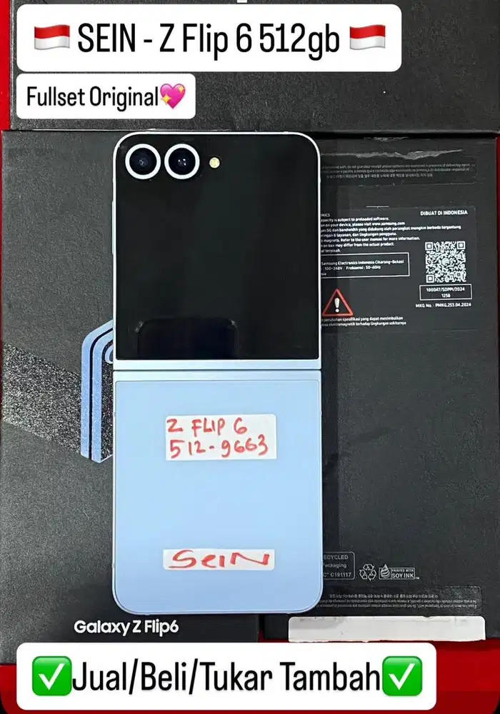 Samsung z flip 6 12/512gb ex resmi sein bisa di cicil 0%