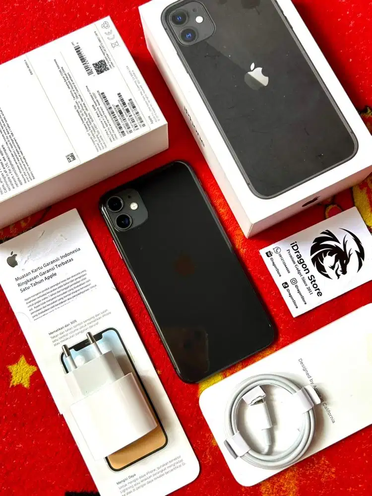 iphone 11 64gb iBox resmi Black Fullset Mulus