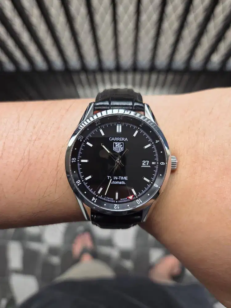 TAG Heuer Carrera Calibre 7 Twin-Time Black Dial Automatic