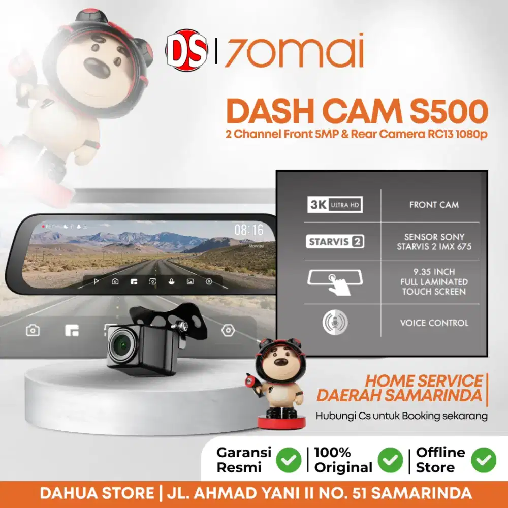 Dashcam 70mai S500 2 chanel front 5mp & Rear camera RC13 1080mp