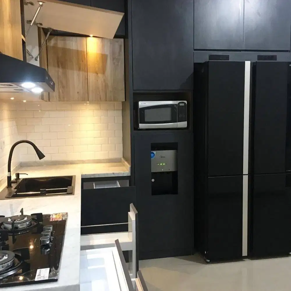 Custom Interior Kitchen Set, Backdrop TV, Lemari, Wardrobe, Kitchenset