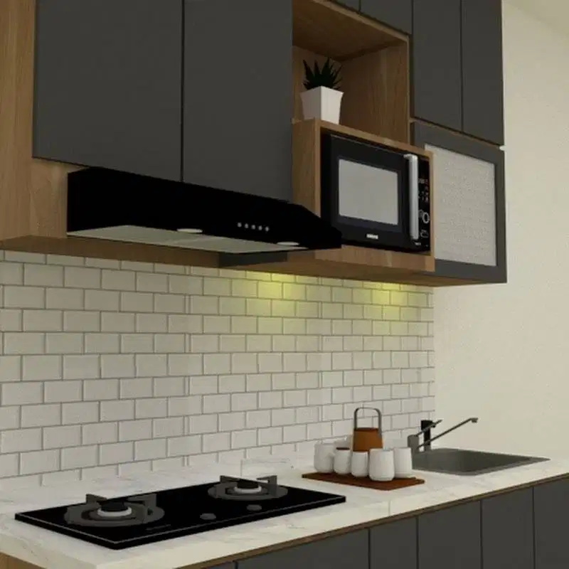 Custom Interior Kitchen Set, Backdrop TV, Lemari, Wardrobe, Kitchenset