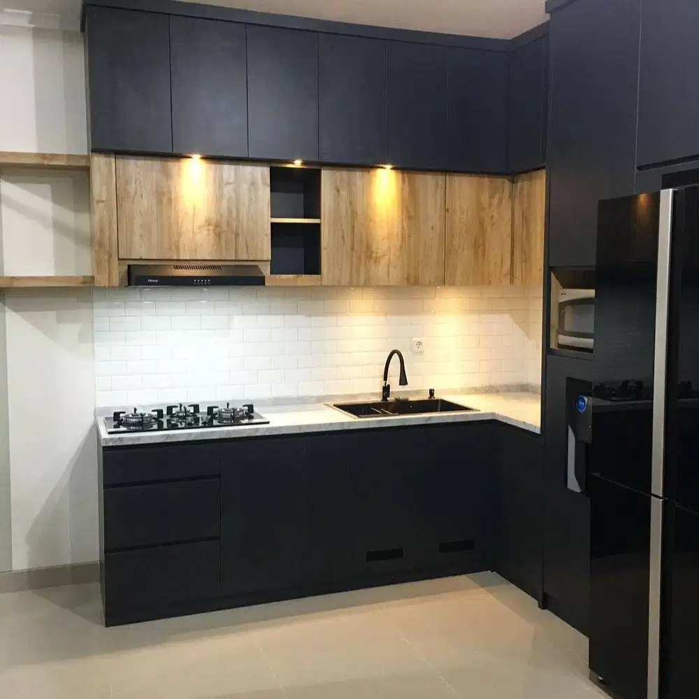 Custom Interior Kitchen Set, Backdrop TV, Lemari, Wardrobe, Kitchenset