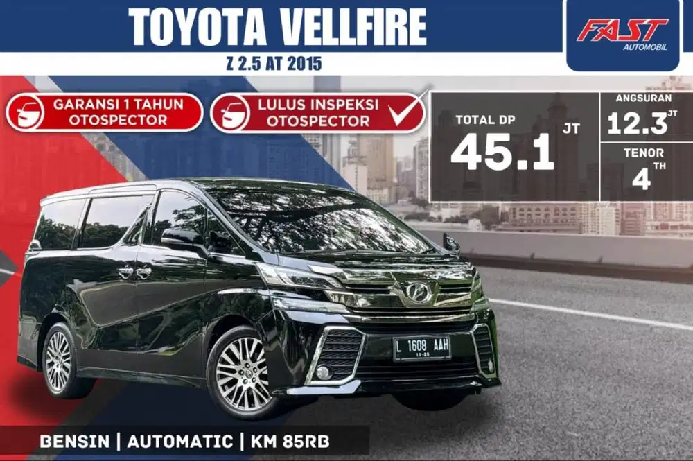 TOYOTA VELLFIRE Z 2015 2.5 AT SUNROOF CAPTAIN SEAT & PAJAK PANJANG#F6S