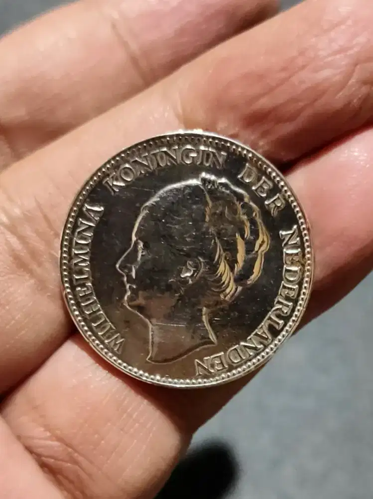 Koin Kuno Wilheomina 1 Gulden 1929