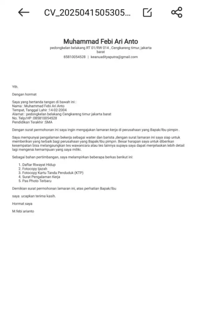 saya sedang butuh kerjaan banget