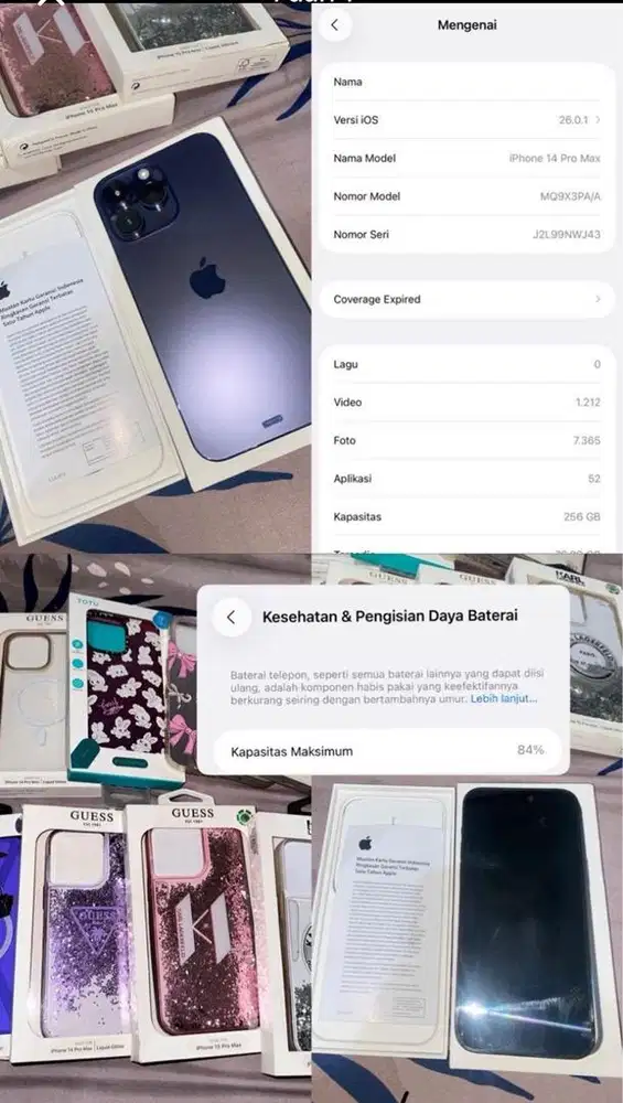 FS IPHONE 14 PROMAX 256 BH 84 % GARANSI IBOX