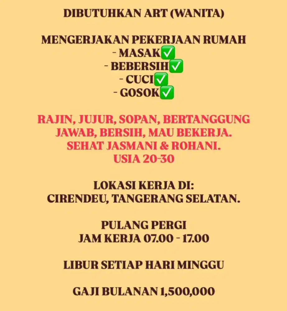 ASISTEN RUMAH TANGGA