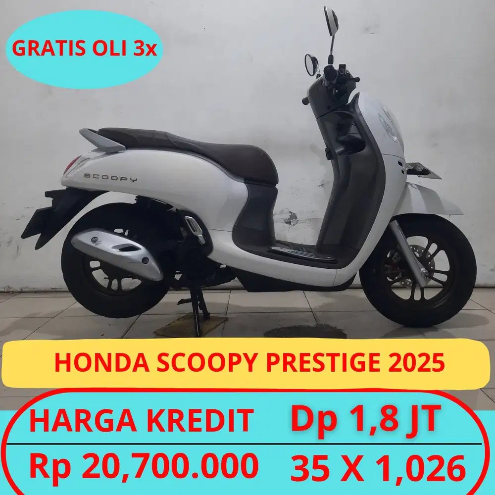 Honda Scoopy Prestige 2025 Garansi Mesin. Gratis Oli 3x. Free Ongkir