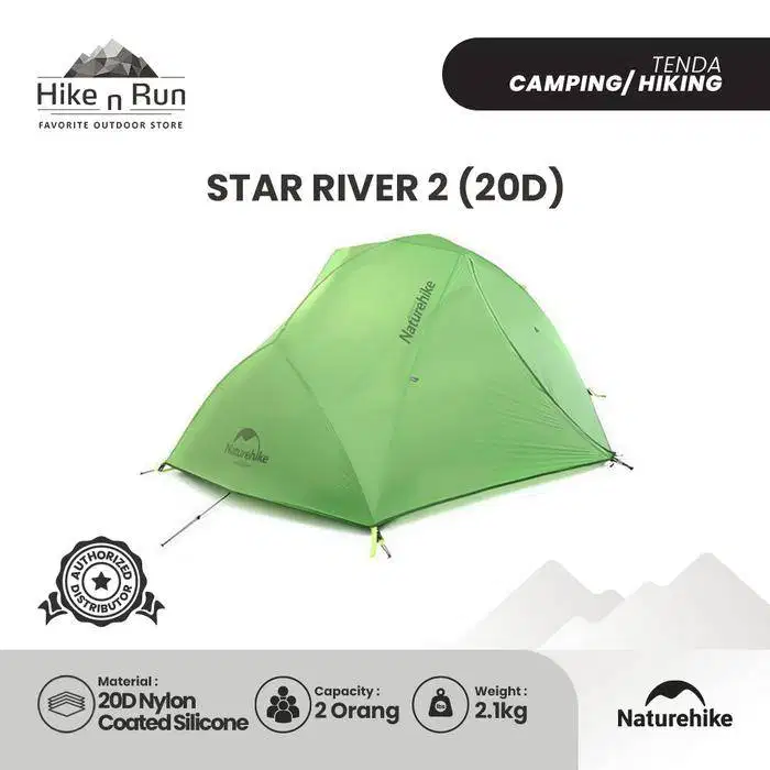 Tenda Naturehike Tent Star River 20D 2P NH17T012-T - (Green)