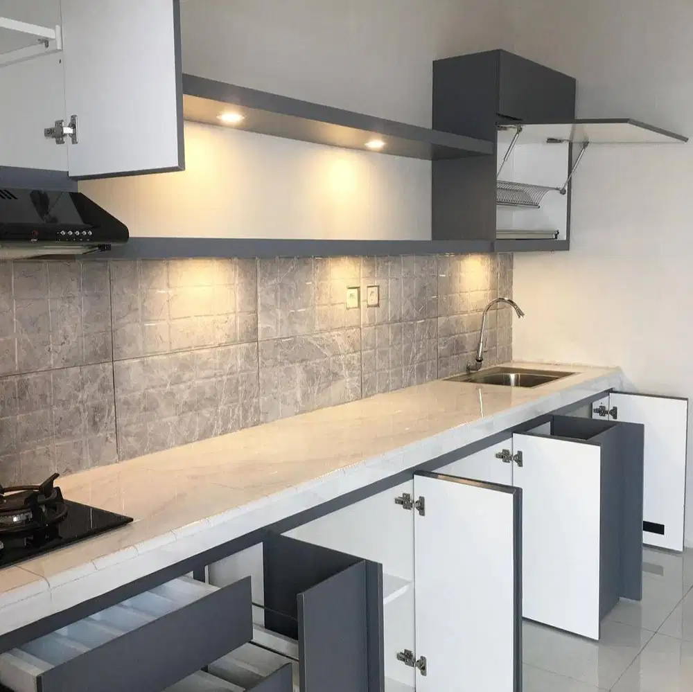 Custom Interior Kitchen Set, Backdrop TV, Lemari, Wardrobe, Kitchenset