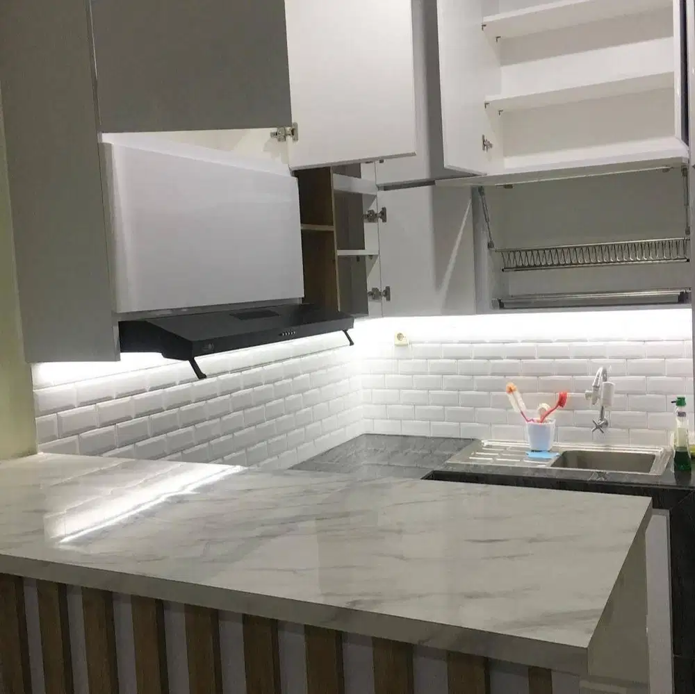 Custom Interior Kitchen Set, Backdrop TV, Lemari, Wardrobe, Kitchenset