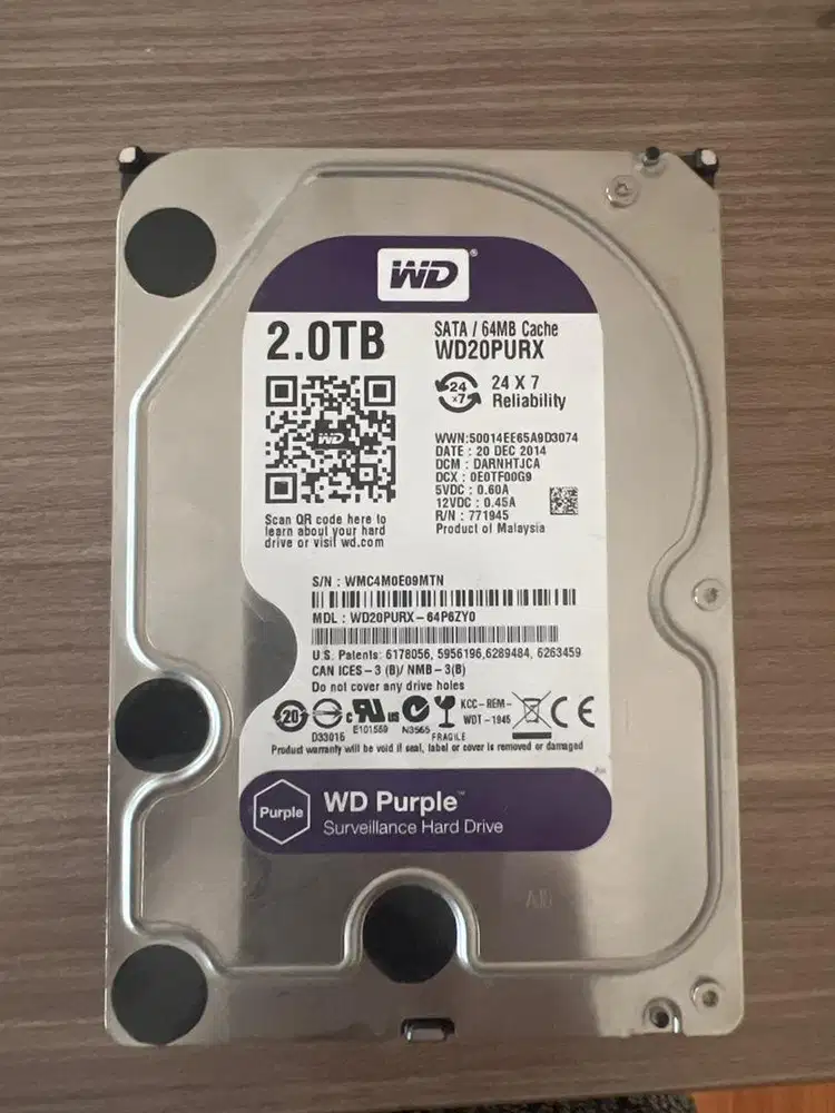 Dijual Harddisk CCTV merk WD 2TB