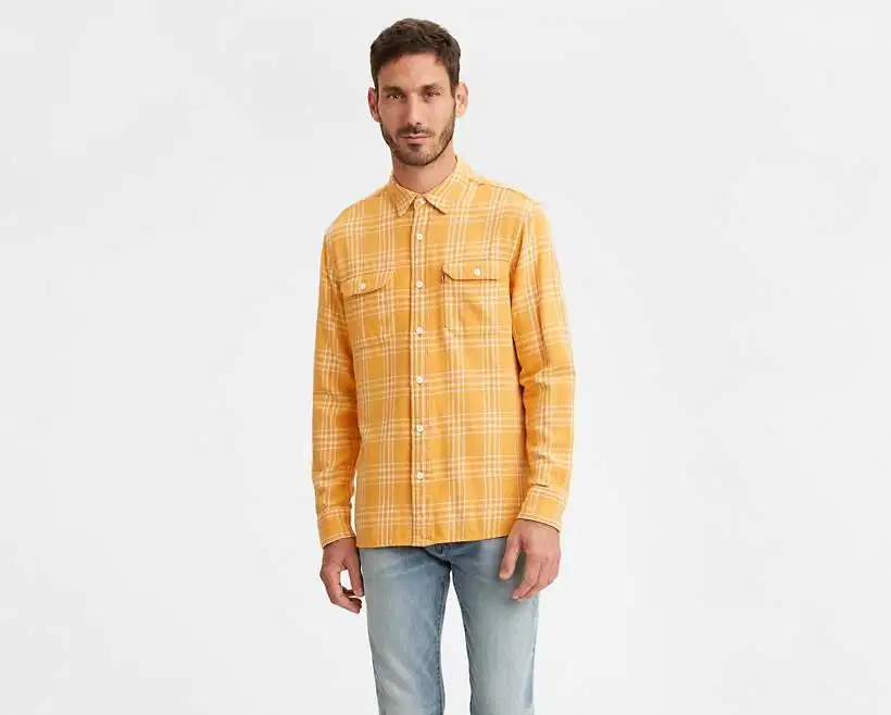 Levis Checkered Yellow Flannel Shirt