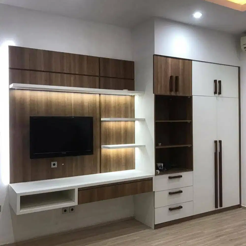 Custom Interior Kitchen Set, Backdrop TV, Lemari, Wardrobe, Kitchenset