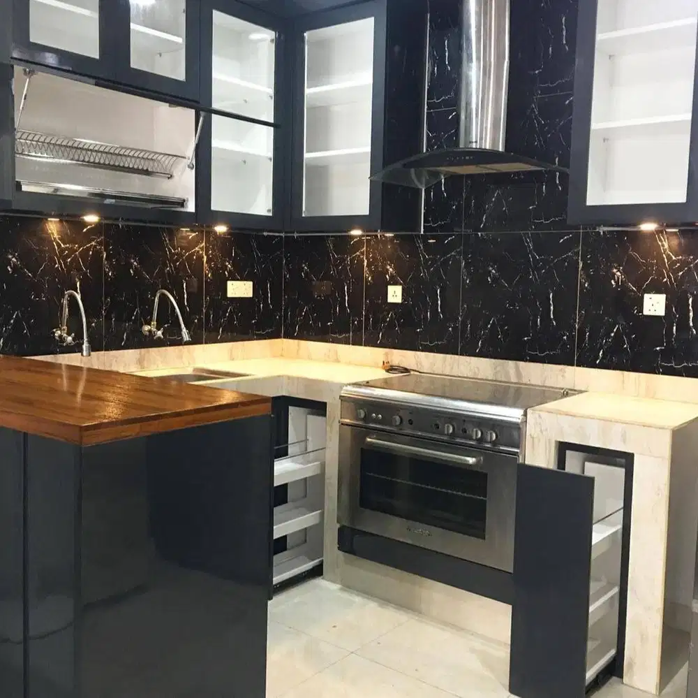 Custom Interior Kitchen Set, Backdrop TV, Lemari, Wardrobe, Kitchenset