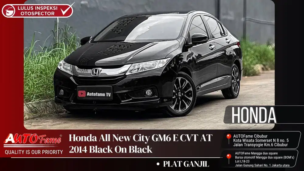 Honda All New City GM6 E CVT AT 2014 Black On Black