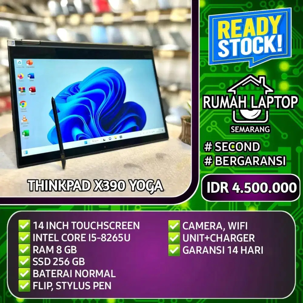 Laptop Lenovo Thinkpad X390 Yoga (second). 4 jutaan