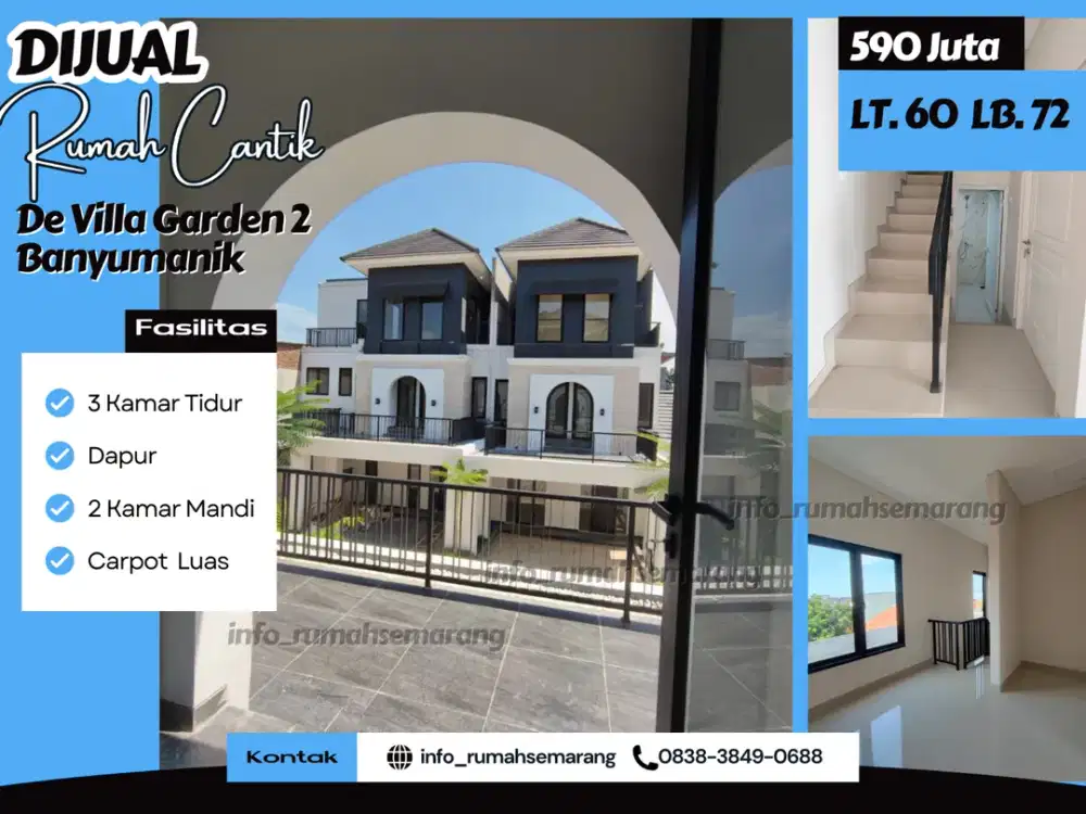 PROMO KHUSUS OKTOBER! Rumah Modern di De Villa Garden 2 Banyumanik – HARD CASH, FREE SEMUA BIAYA