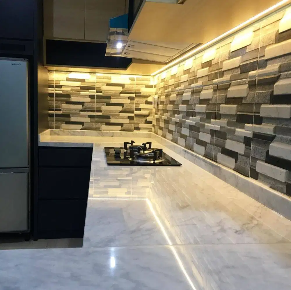 Custom Interior Kitchen Set, Backdrop TV, Lemari, Wardrobe, Kitchenset