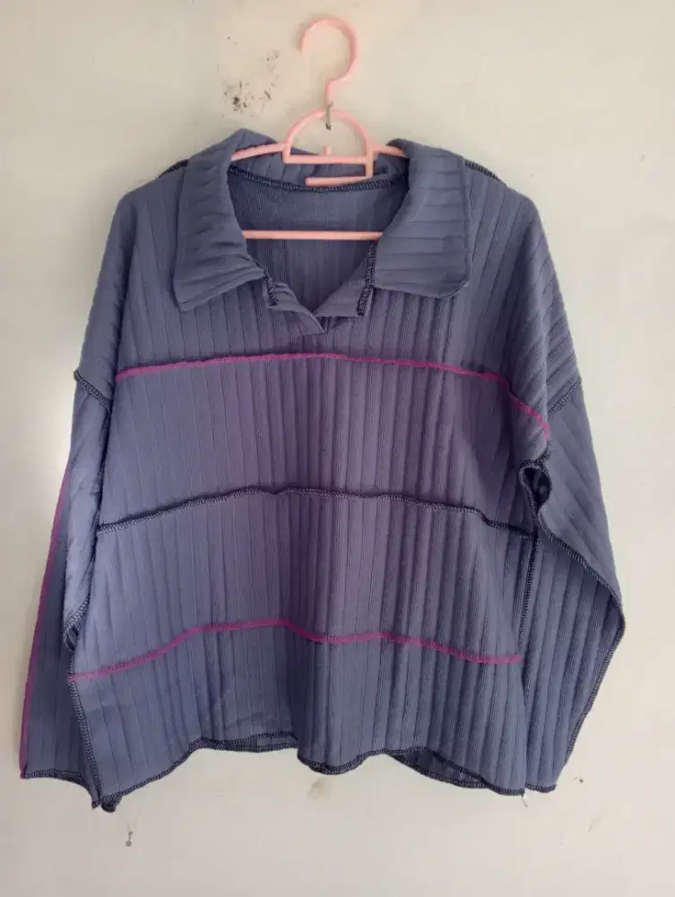 Atasan kaos bahan knit/rajut