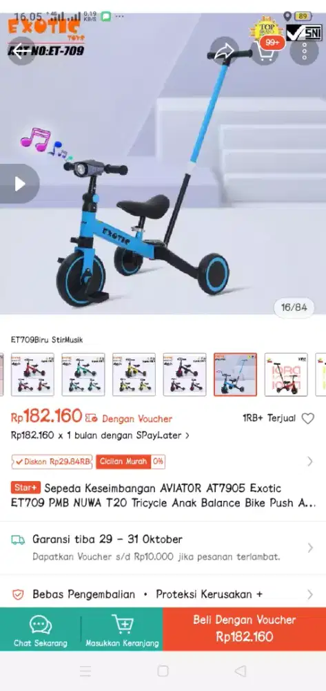 Sepeda ballance bike 3in1 ( bekas ) merk exotic