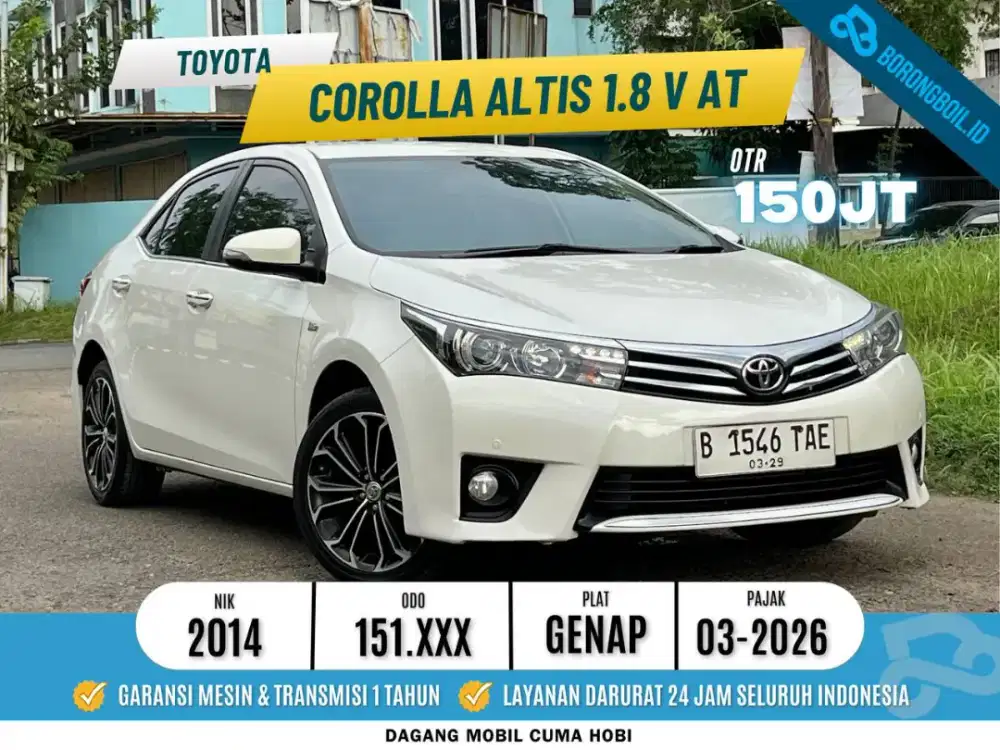 Corolla Altis 1.8 V AT 2014 Putih Mutiara SIAP PAKAI