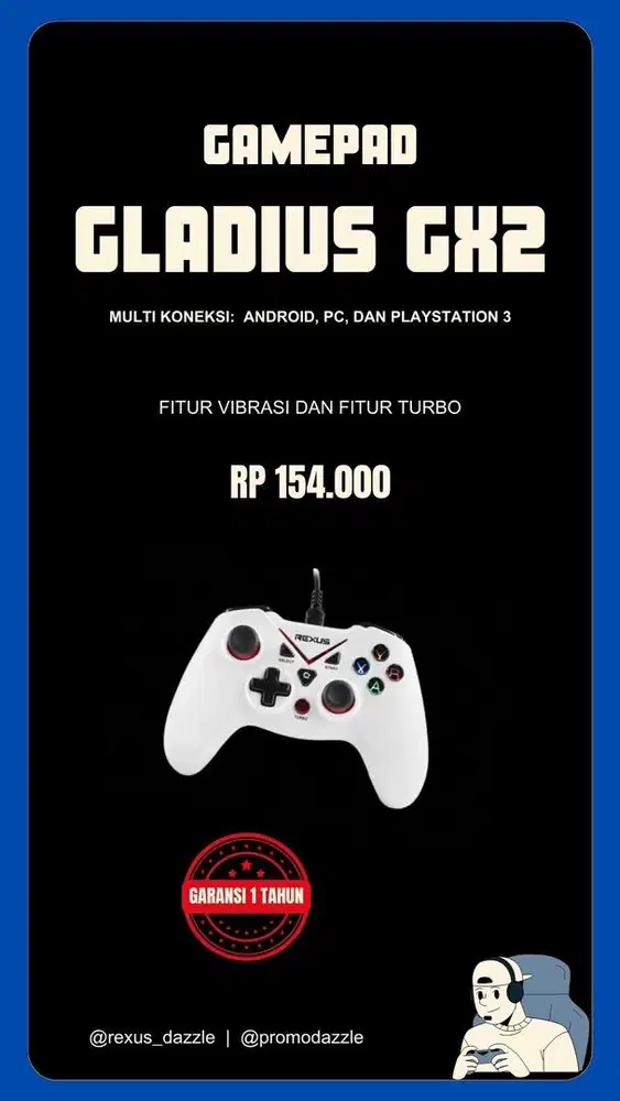 Gamepad wired Rexus Gladius GX2
