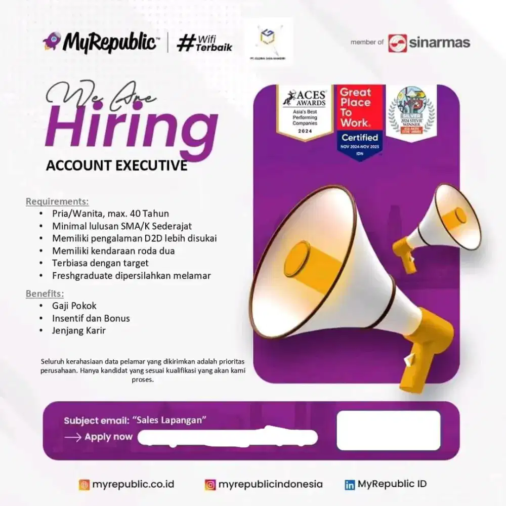 LOWONGAN SALES MYREPUBLIC