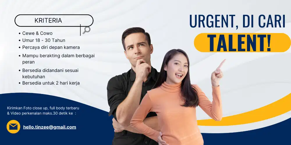 URGENTLY NEEDED! TALENT UNTUK KONTEN TIKTOK & INSTAGRAM