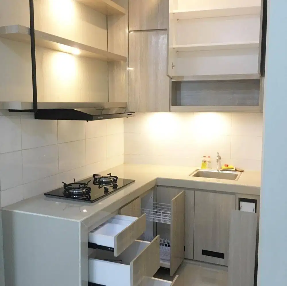 Custom Interior Kitchen Set, Backdrop TV, Lemari, Wardrobe, Kitchenset