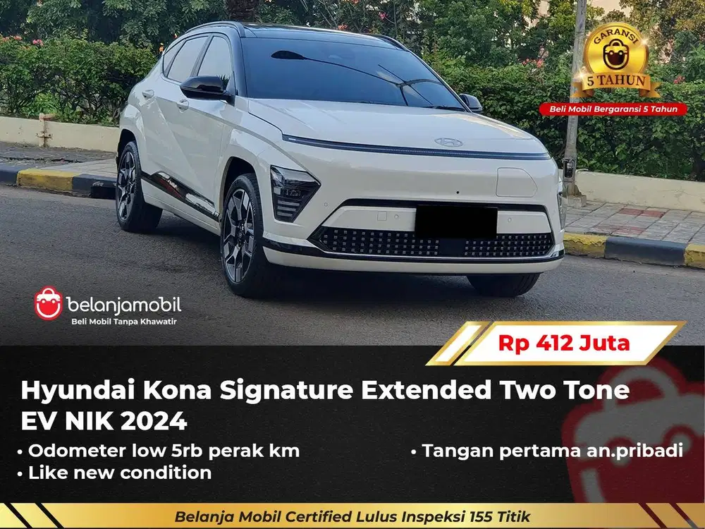 [ GARANSI 5TH ] Hyundai Kona Signature Extended Two Tone EV 2024/2025