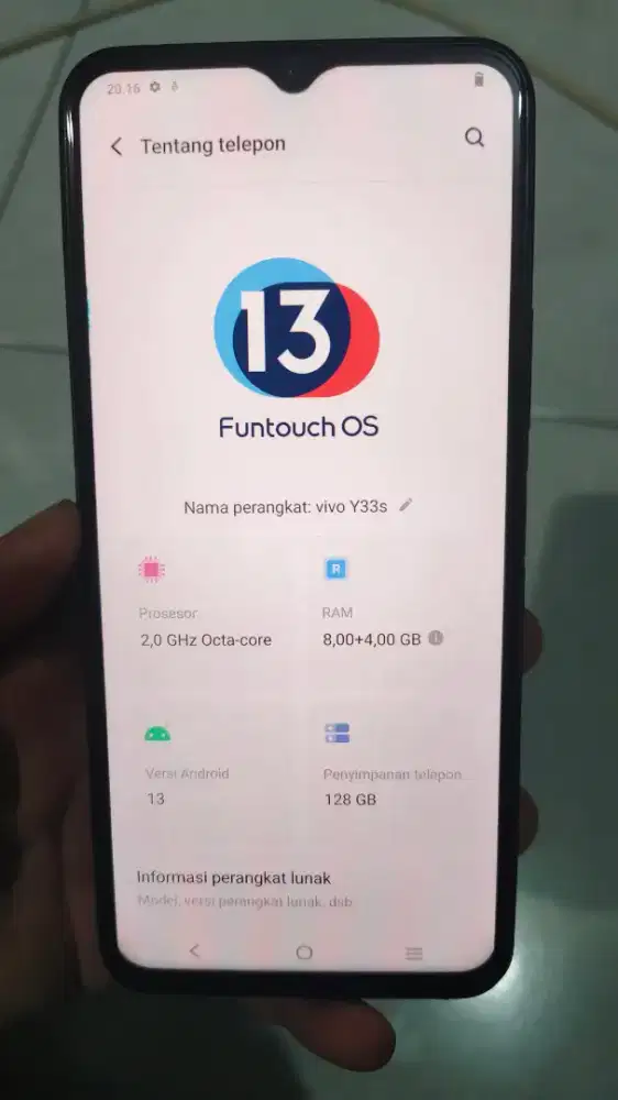 Vivo Y33s , ram 8+4/128