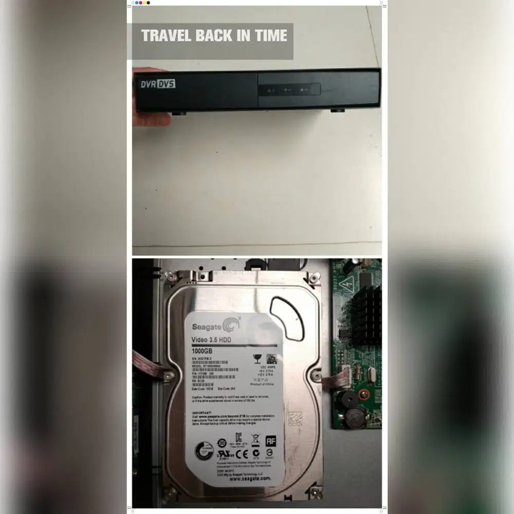 DVR + Hard Disk, utk Hikvision 4 channel 2 MP, Seagate 1 TB