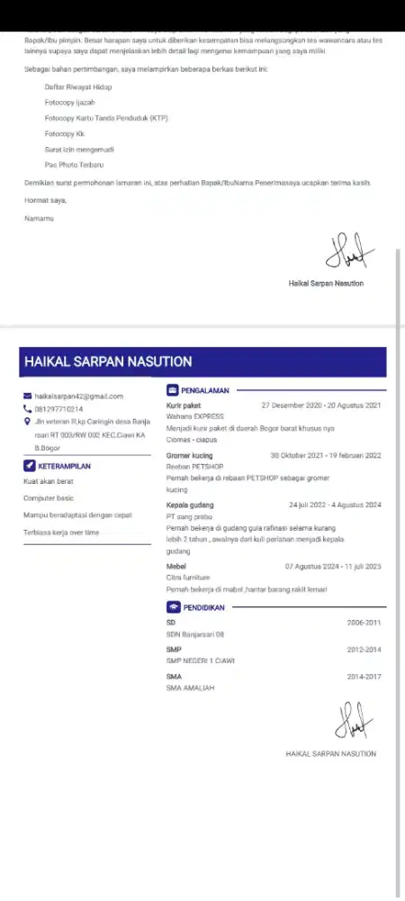 Mencari pekerjaan secepatnya
