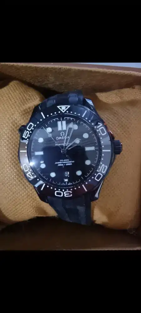 Jam tangan OMG seamaster full black