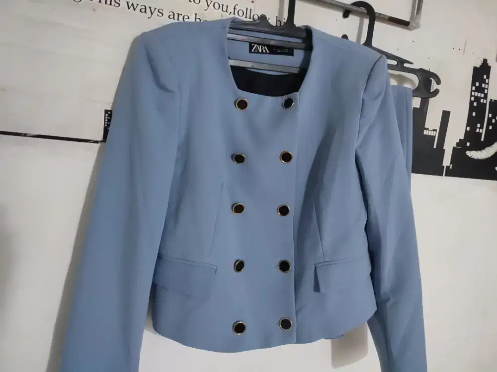 One set blezer lengan panjang zara