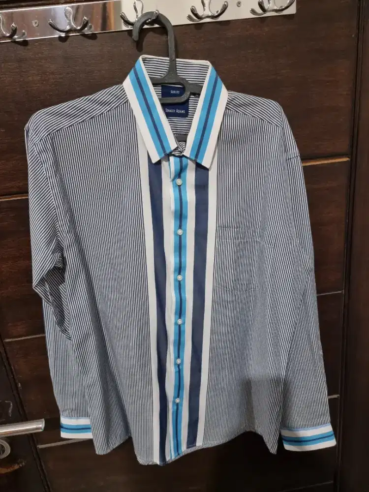 Kemeja lengan panjang pria Stanley Adam size XL