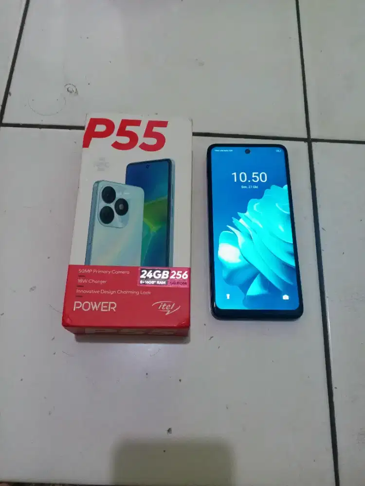 BU hp itel p55 nfc 24/256 komplit lcd masih ori belom pernah servis