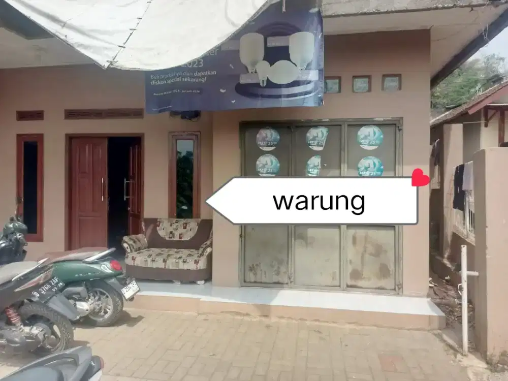 Jual Rumah Murah ada kolam ikan dan bekas warung akses motor