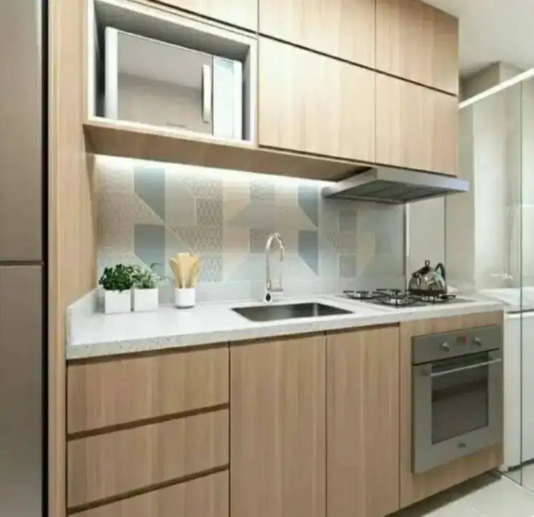 Custom Interior Kitchen Set, Backdrop TV, Lemari, Wardrobe, Kitchenset