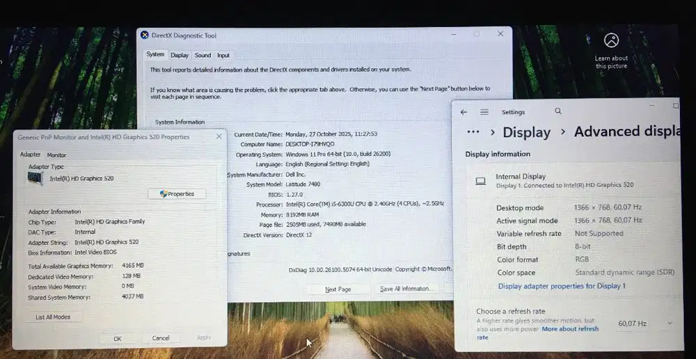 DELL 7480 RAM 8GB DAN SSD 256GB