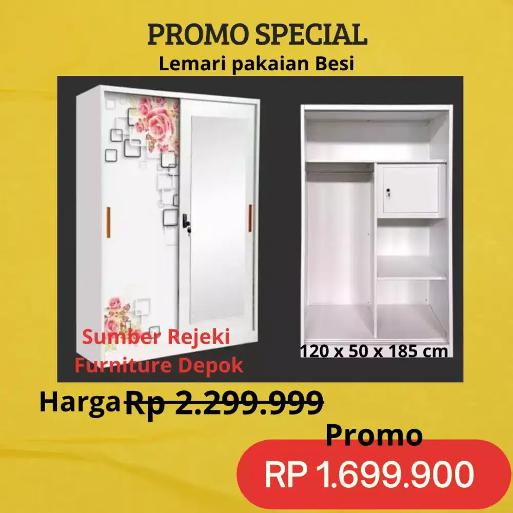 Promo lemari besi sleding