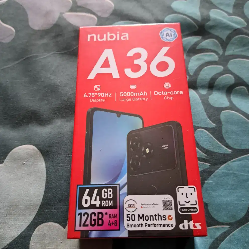 Nubia A36 4/64 New Baru garansi 1 tahun