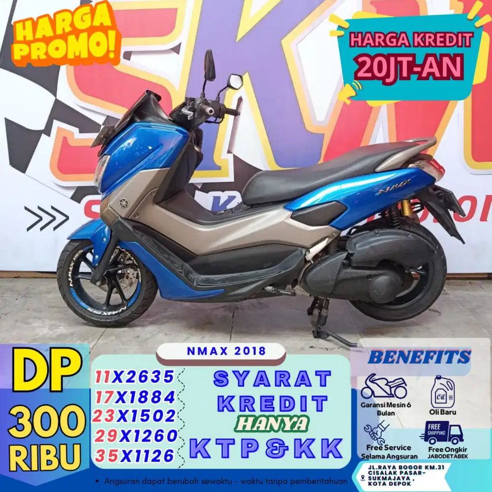 ( N-Max tahun 2018 DP:500 angsuran 37ribu / hari cash credit