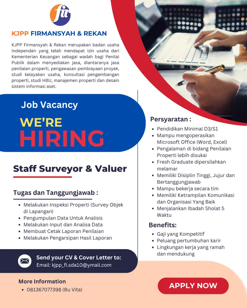 Lowongan Staff Surveyor dan Valuer
