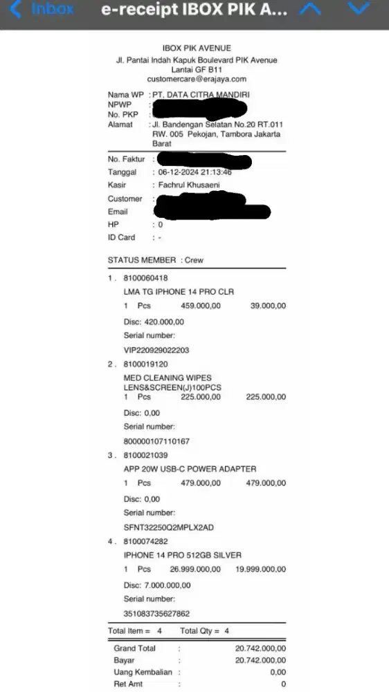 For Sale iPhone 14 Pro 512GB Silver